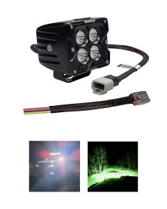 3 Inch 20-Watt Dual Color White & Green Work Light Pod – Flood Beam