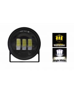 4 Inch 30w Black Spot Round Pod with RGB Accent Non-Adjustable