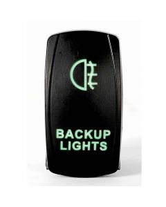 Rocker Switch Backup 2 Way 5 Pin Green