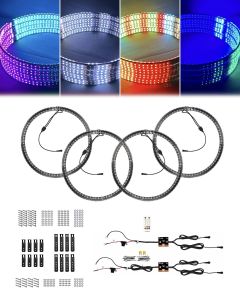 17.5” HDX LED Wheel Lights – Ultra Bright RGB & PURE WHITE Diodes – Universal Kit