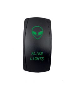Rocker Switch Alien Lights 2 Way 5 Pin Green