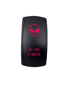 Rocker Switch Alien Lights 2 Way 5 Pin Red