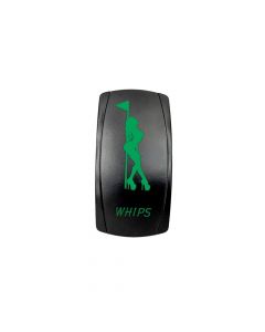 Rocker Switch Whips 2 Way 5 Pin Green