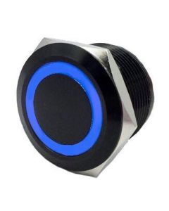 Momentary Flush Mount Switches 5 Pin 5 Amp Black/Blue