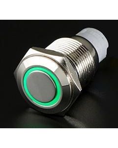 On/Off Flush Mount Switches 5 Pin 5 Amp Chrome/Green