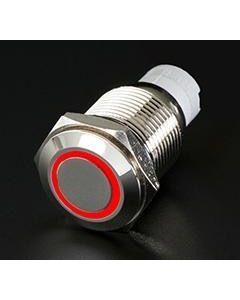 On/Off Flush Mount Switches 5 Pin 5 Amp Chrome/Red