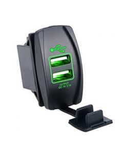 Rocker Switch USB 2 Pin Green