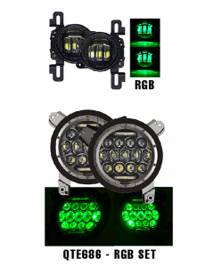 Jeep Wrangler JL/Gladiator 9 Inch RGB Headlight/4 Inch Fog Light Set