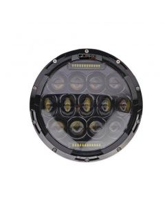 7 Inch Headlight Jeep JK/CJ/TJ 75 Watt High/Low RGB Accent  Black Reflector