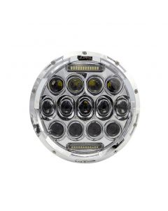 7 Inch Headlight Jeep JK/CJ/TJ 75 Watt High/Low RGB Accent  Chrome Reflector
